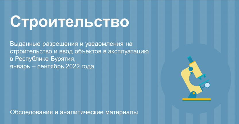 Выданные разрешения и уведомления на строительство и ввод объектов в эксплуатацию в Республике Бурятия январь-сентябрь 2022 года