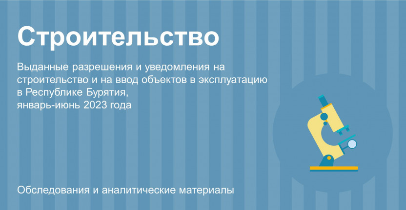 Выданные разрешения и уведомления на строительство и на ввод объектов в эксплуатацию в Республике Бурятия в январе-июне 2023 года