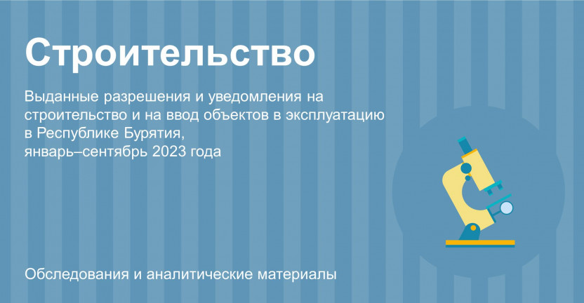 Сведения о выданных разрешениях и уведомлениях на строительство и на ввод объектов в эксплуатацию в Республике Бурятия в январе-сентябре 2023 года