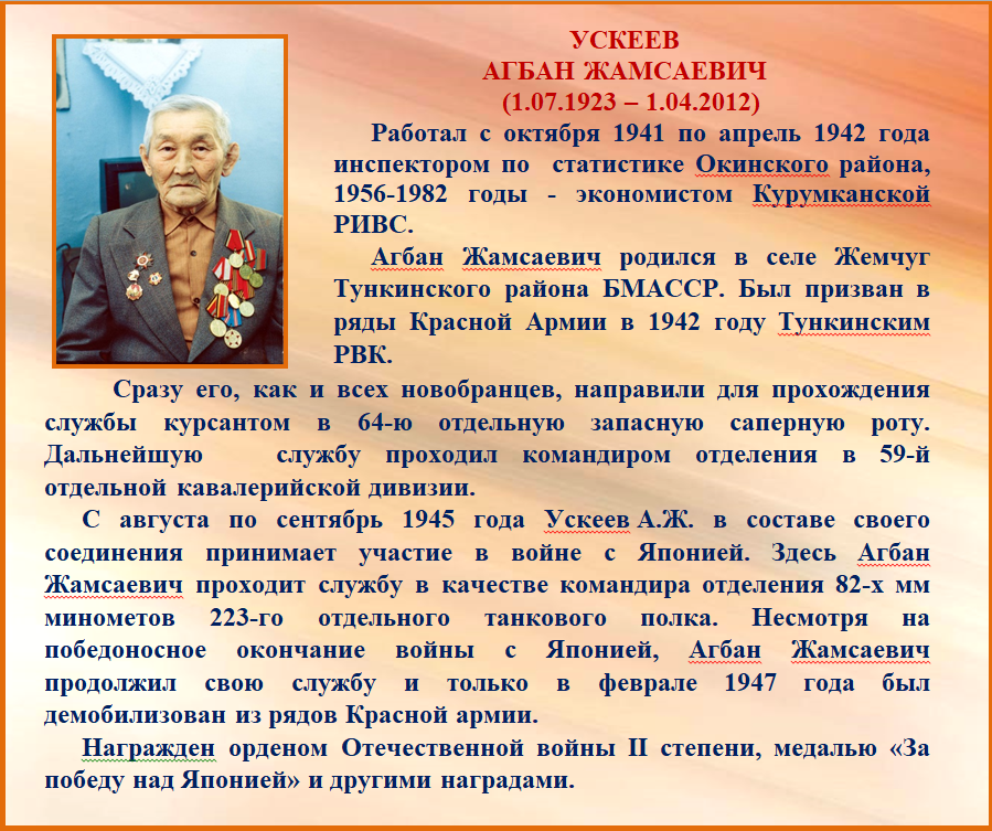 Ускеев Агбан Жамсаевич